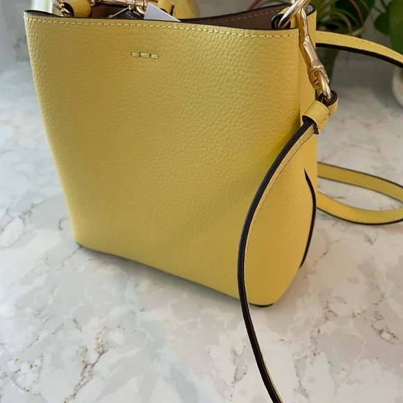 Coach Yellow Mini Bucket Crossbody Bag GH - Picture 5 of 9